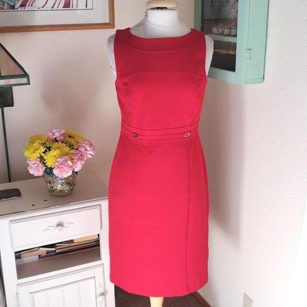 Shelby and Palmer Red Sheath Dress.